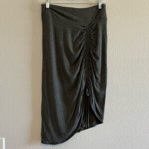 Anthropologie Grey Cotton Ruched Skirt size XS